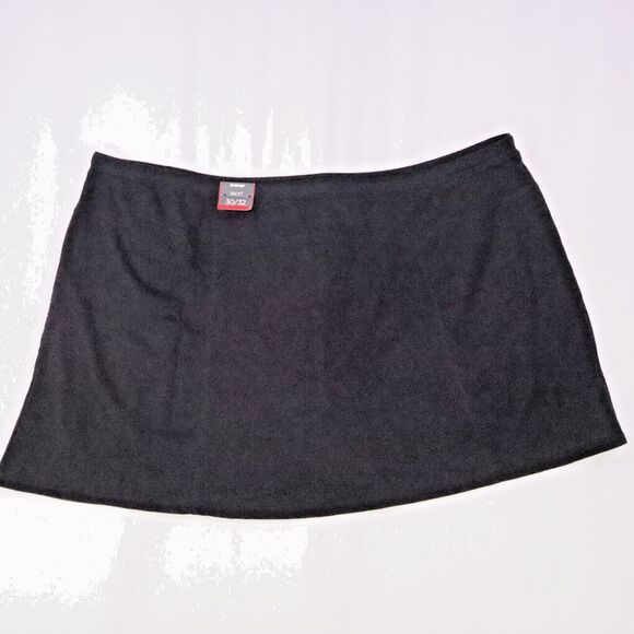 Avenue Skort size 30/32 black 19" long pullon draw string - Picture 1 of 9
